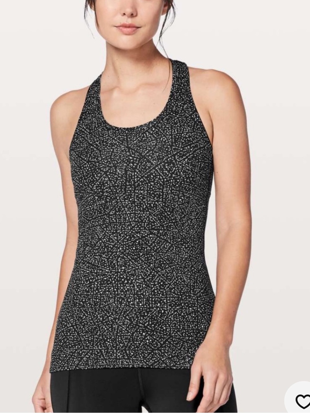 Lululemon Cool Racerback Tank Top Night View White Black size 4
